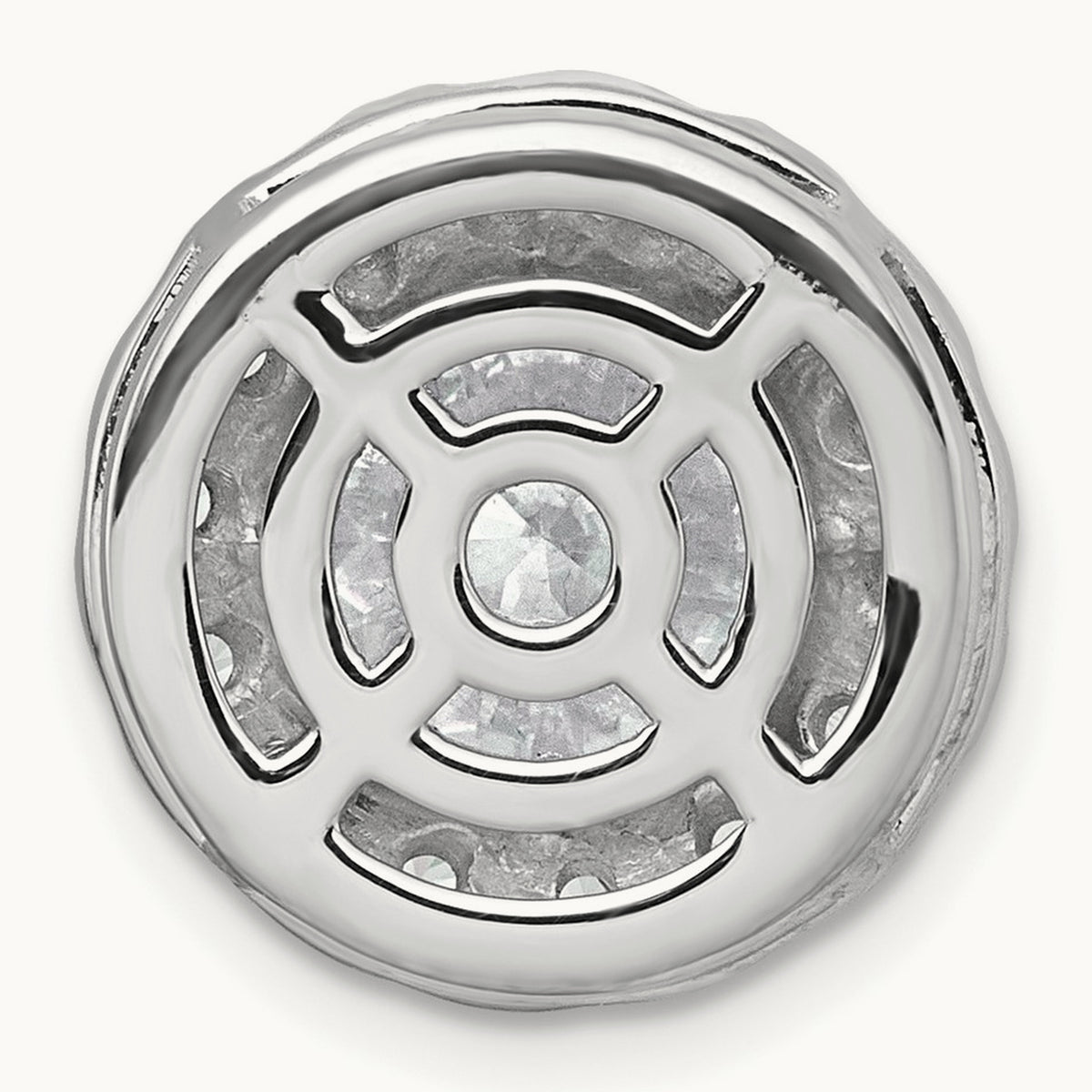 Round Halo Chain Slide Pendant, 0.25-5.00 ct tw Lab-Grown Diamond — 5 ct, 14K White Gold