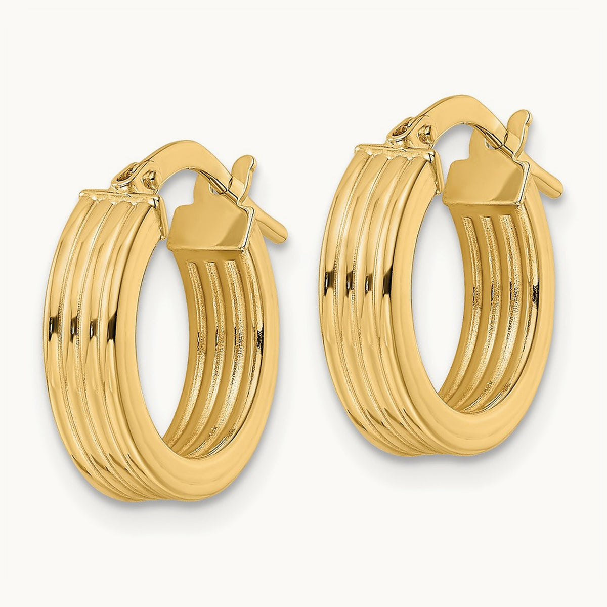 Polished Textured Hoop Earrings — photo set