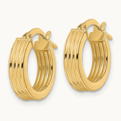 Polished Textured Hoop Earrings — photo set