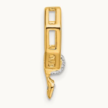 Polished Diamond Octagon Chain Slide, 14K