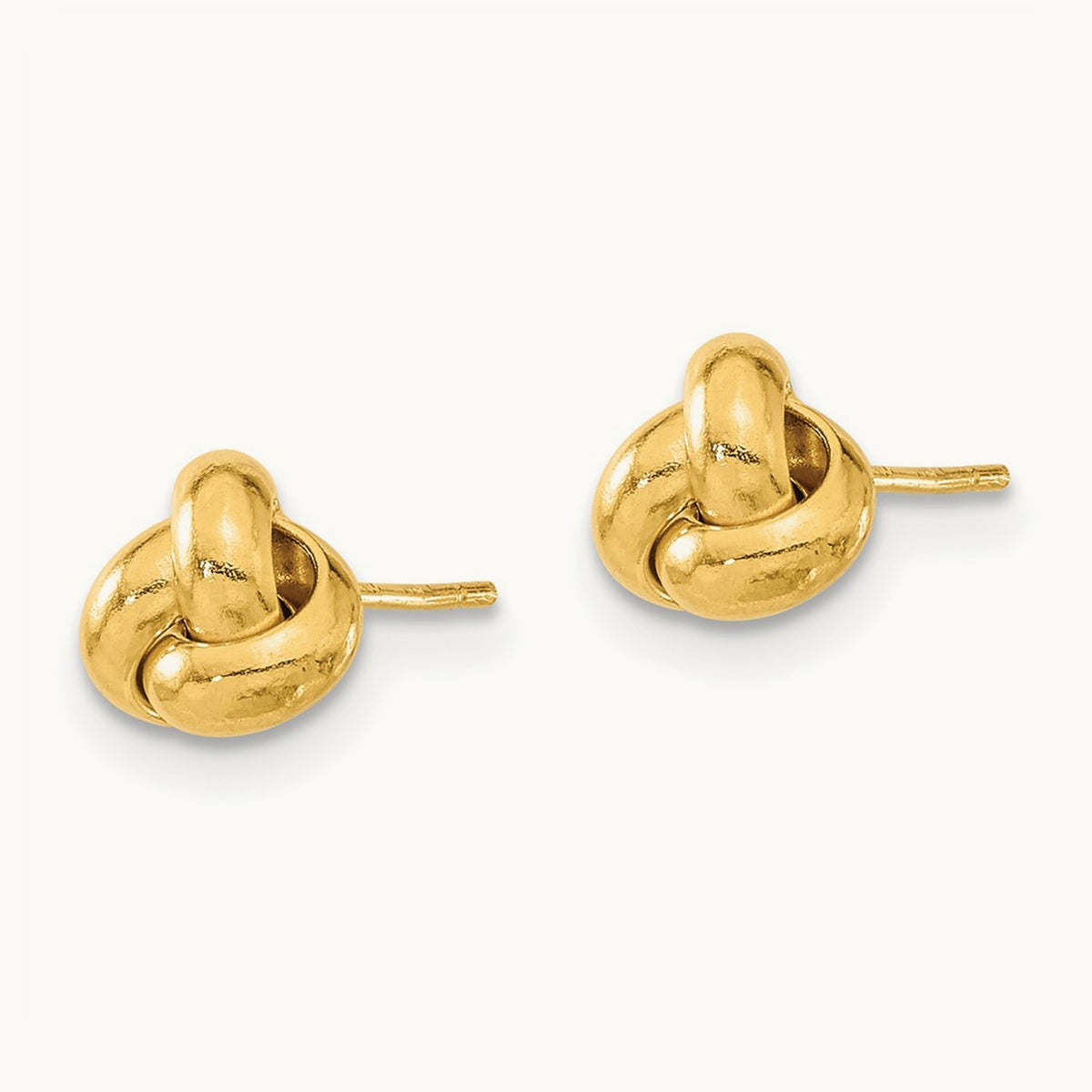 Polished Love Knot Post Earrings — 14K Yellow Gold