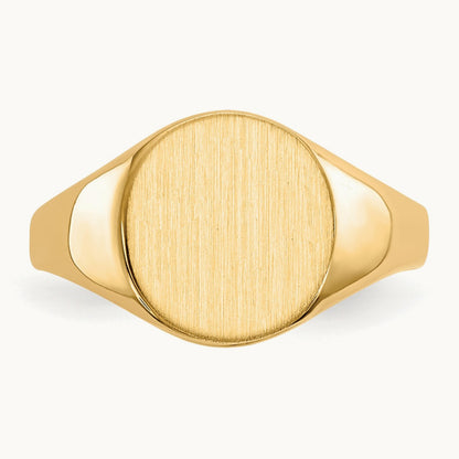 9.5x10. Closed Back Signet Ring, 0mm, 14K