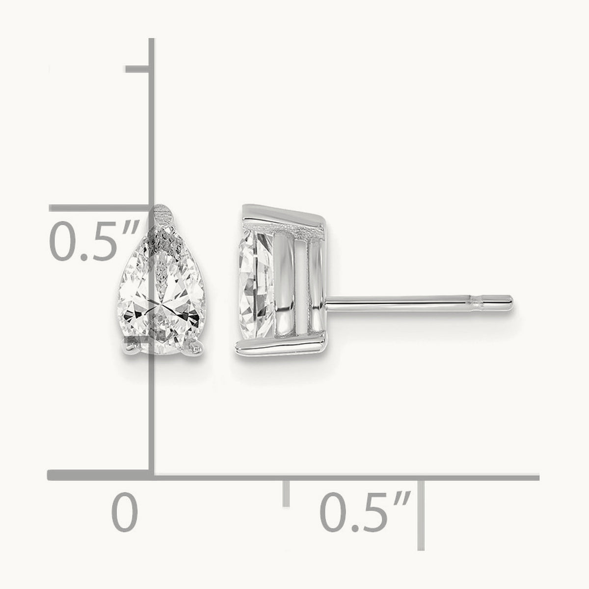 6.25x4.2mm Pear Earring Mounting — 14K White Gold
