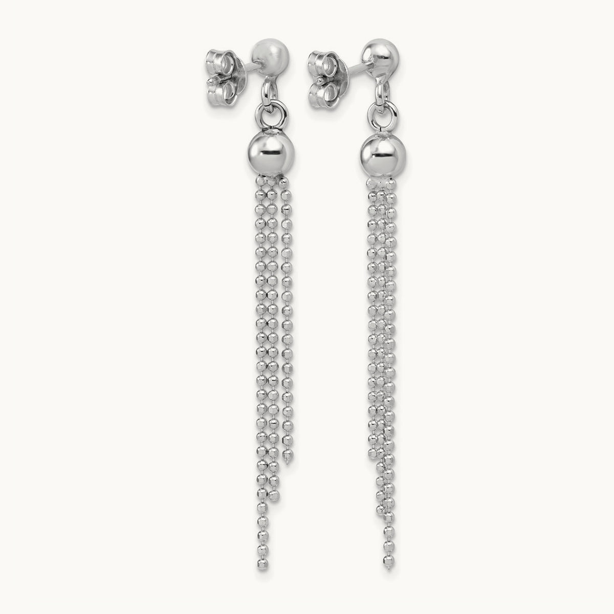 RH-plated Polished D/C Fancy Dangle Post Earrings, Sterling Silver — Leslie's