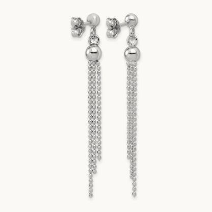 RH-plated Polished D/C Fancy Dangle Post Earrings, Sterling Silver — Leslie's