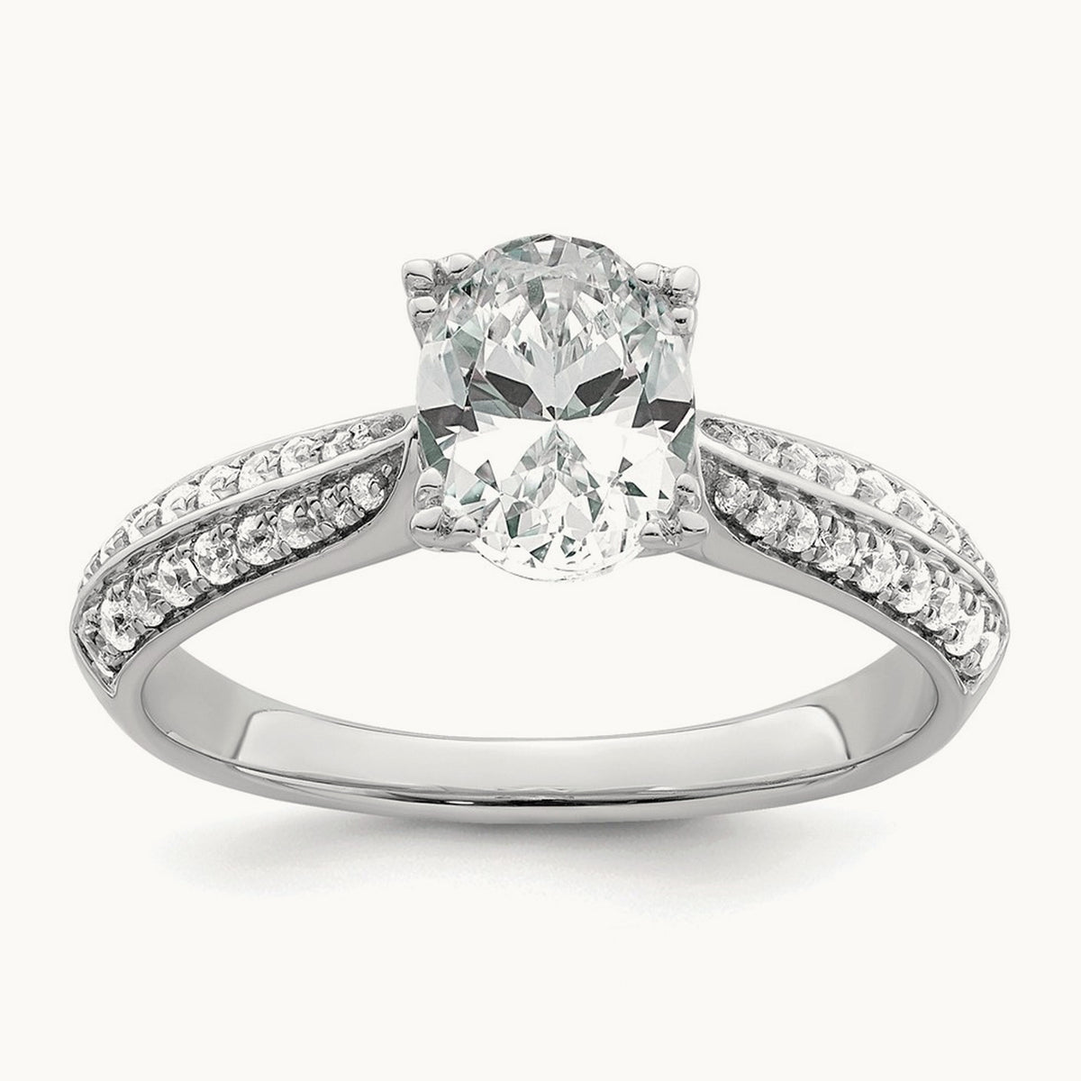 Oval Semi-Mount Engagement Ring — 1 ct, 7