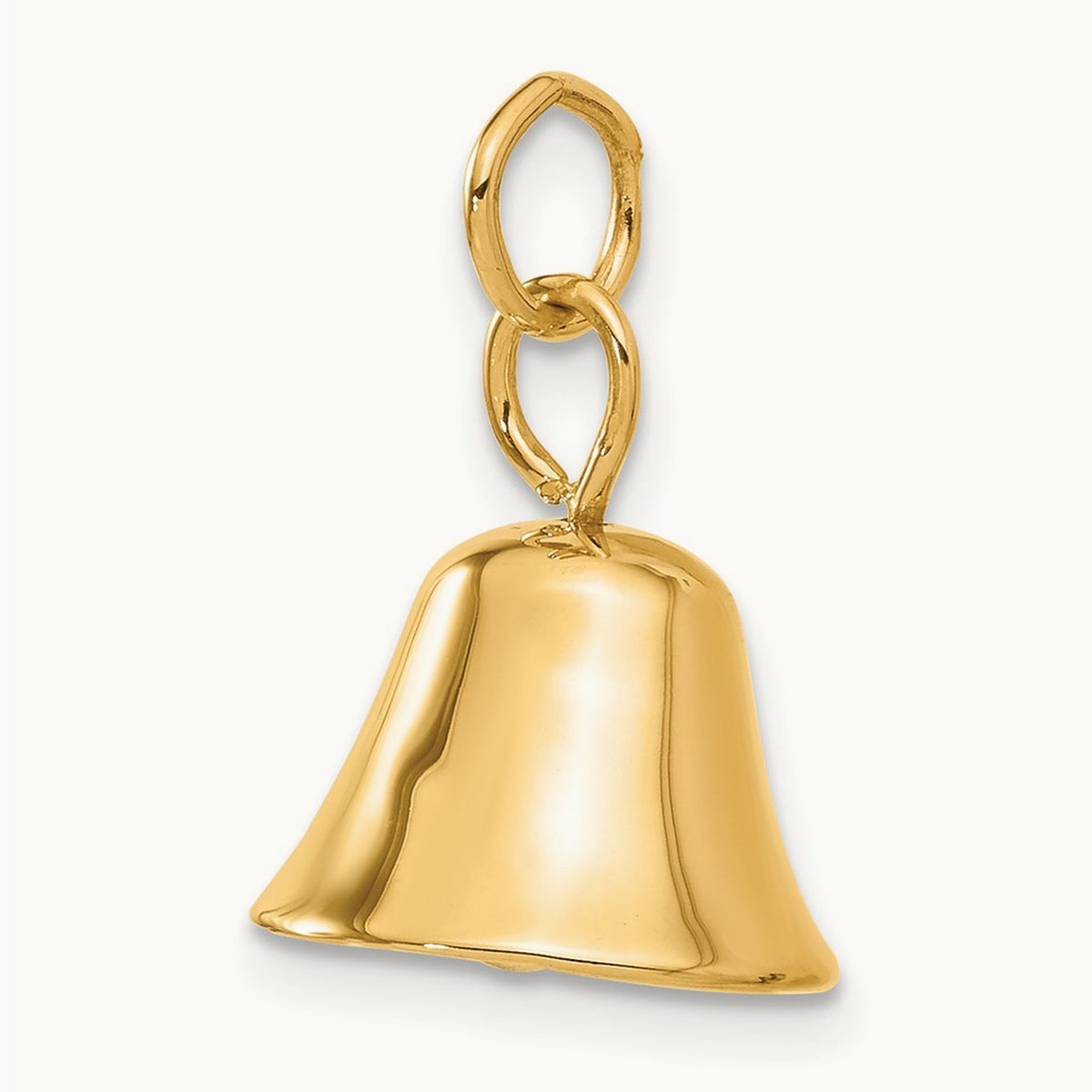 Moveable 3D Wedding Bell Charm, 14K