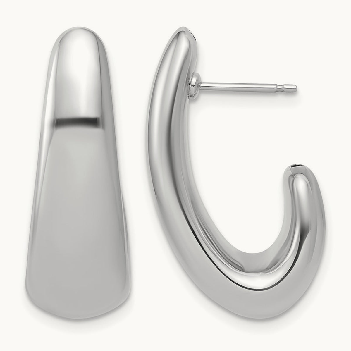 RH- Polished Post J-Hoop Earrings — Leslie's — photo set