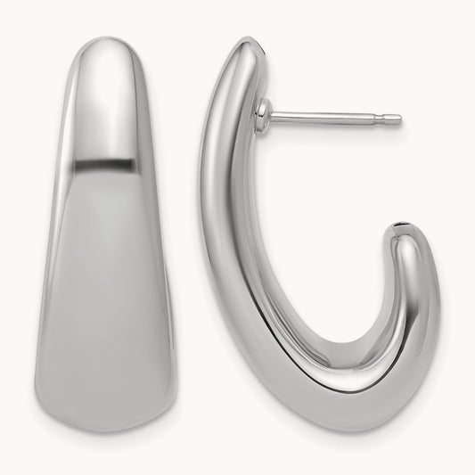 RH- Polished Post J-Hoop Earrings — Leslie's — photo set