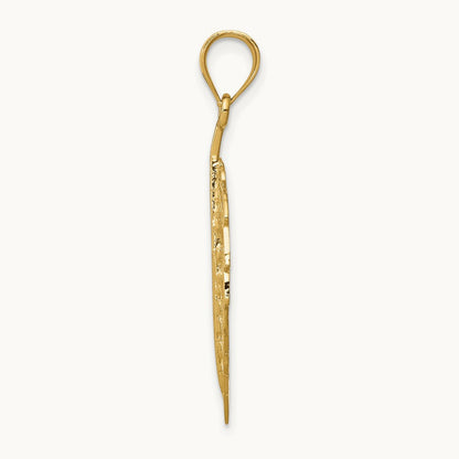 Polished Leaf Pendant, 14K