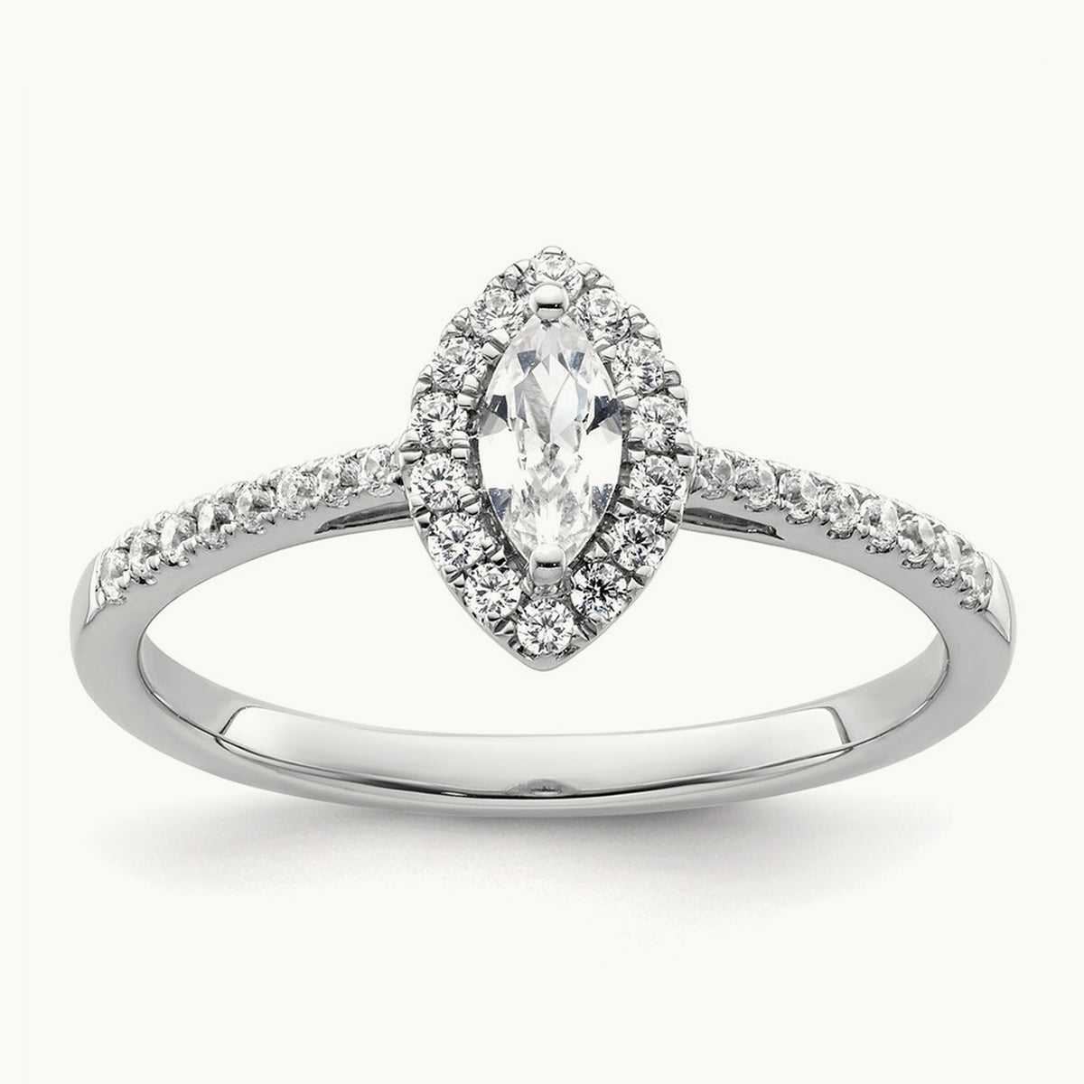 White Sapphire April Birthstone Ring, 0.20 ct tw Lab-Grown Diamond