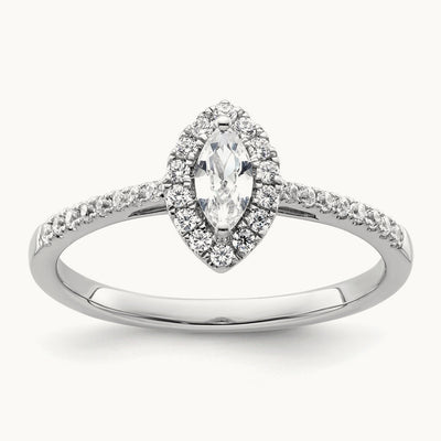 White Sapphire April Birthstone Ring, 0.20 ct tw Lab-Grown Diamond