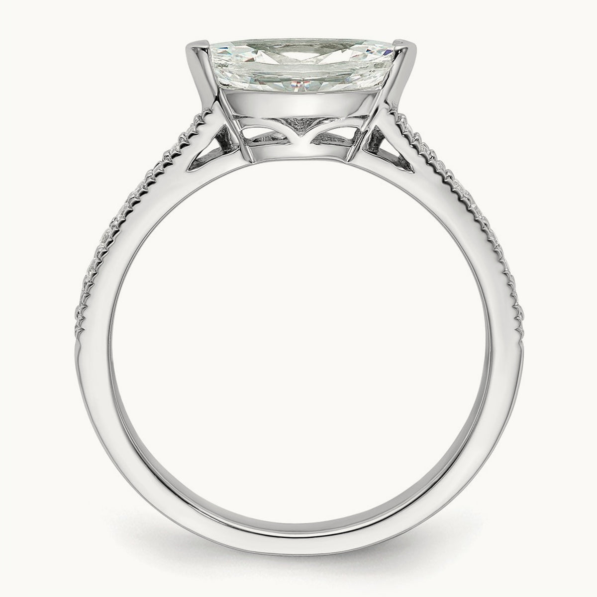 East West Marquise Semi-Mount Engagement Ring — 1 ct, 7