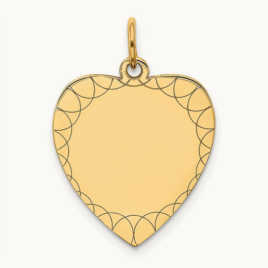 Etched .018 Gauge Engravable Heart Disc Charm — photo set