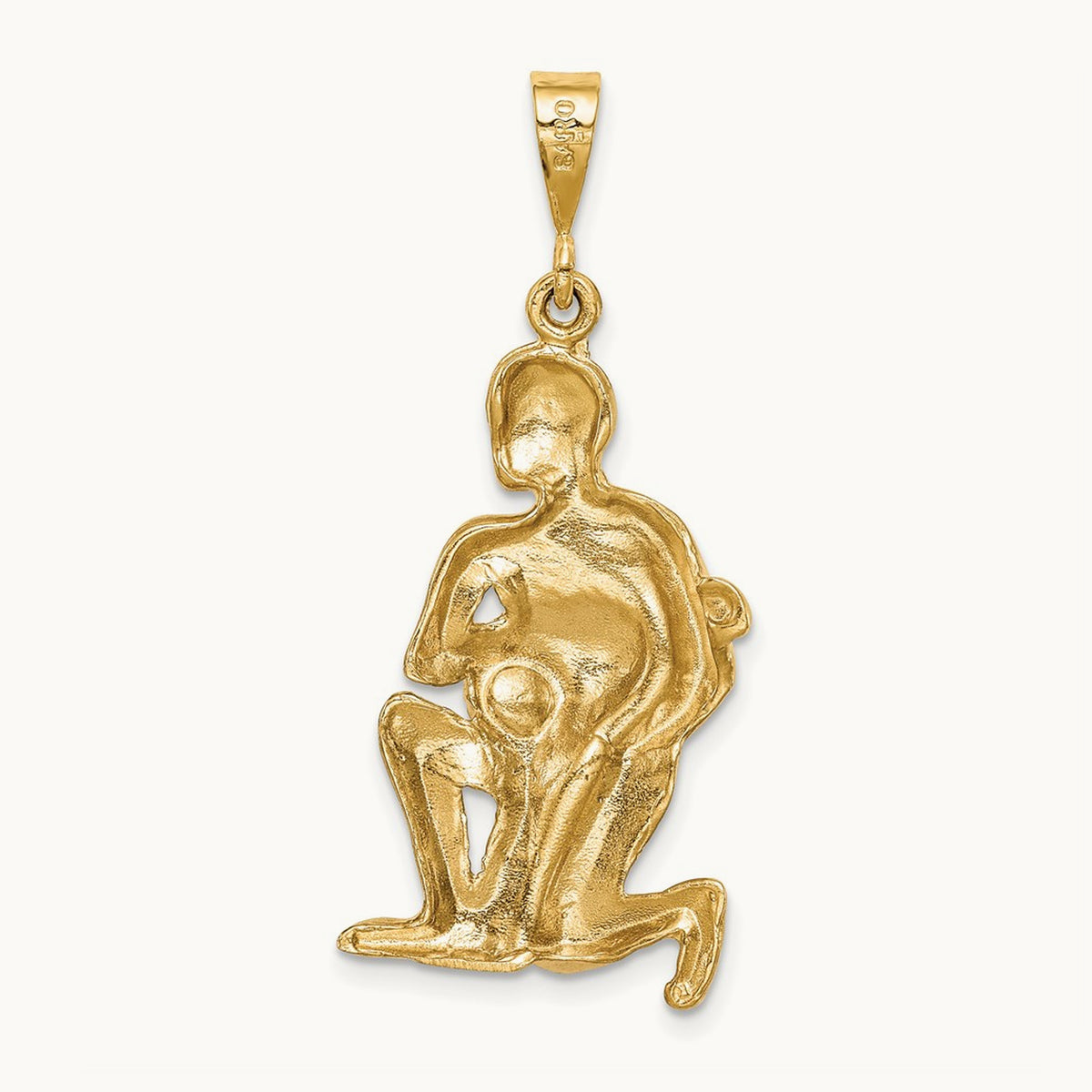 Satin Diamond-cut Aquarius Zodiac Charm — 40mm