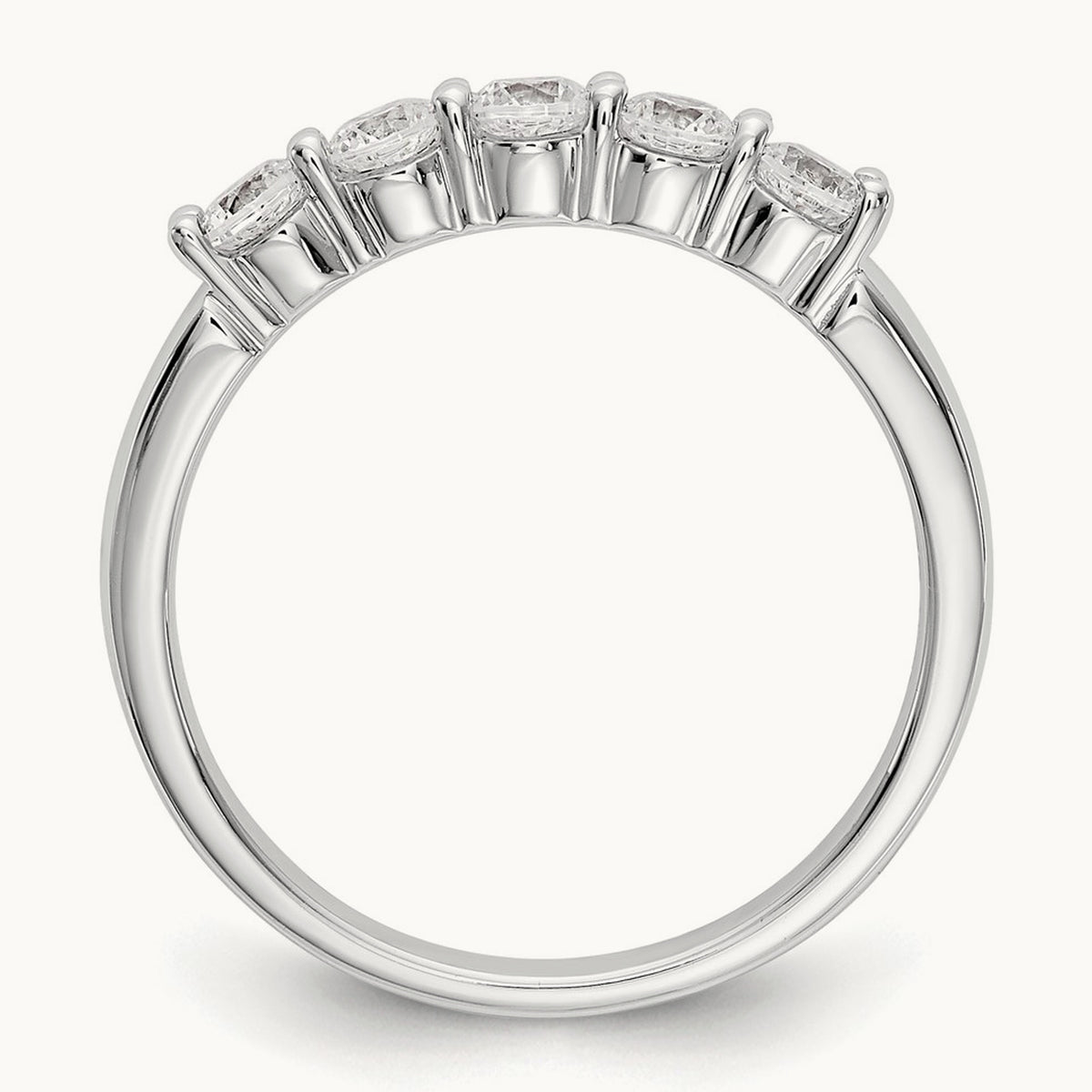 5-Stone Diamond Band, 14K White Gold