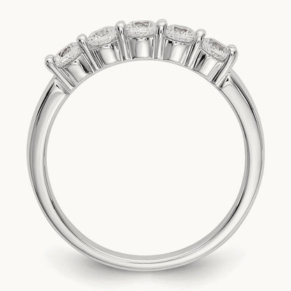5-Stone Diamond Band, 14K White Gold