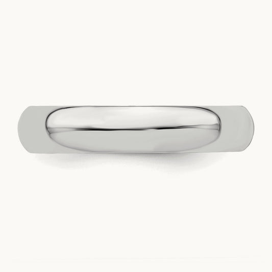 Rhodium-plated Half-Round Band — photo set