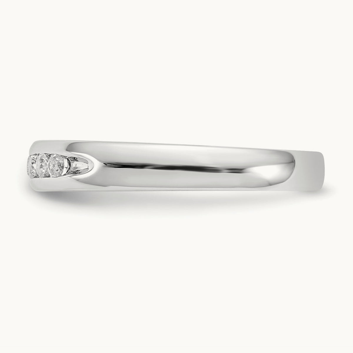 7-Stone Diamond Channel Band, 14K White Gold