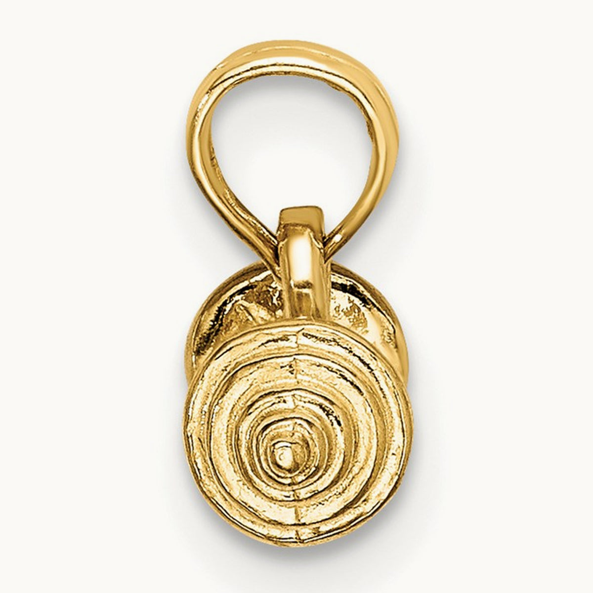 Solid Polished 3-D Dumbbell Charm, 14K