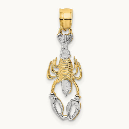 Lobster Charm, 14K with White Rhodium