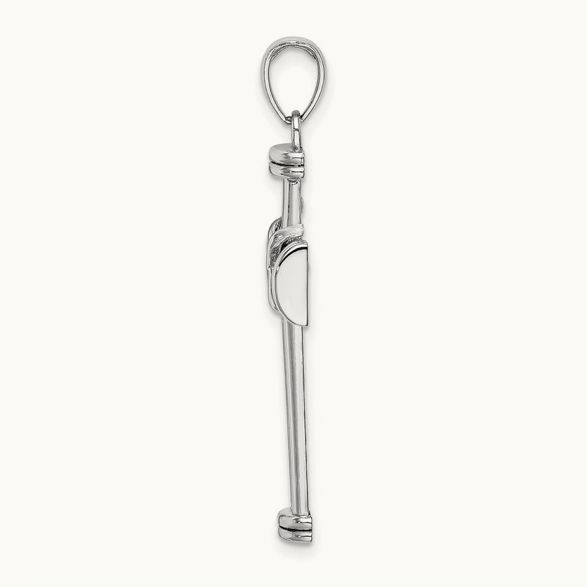 Polished Cross Pendant — 14K White Gold