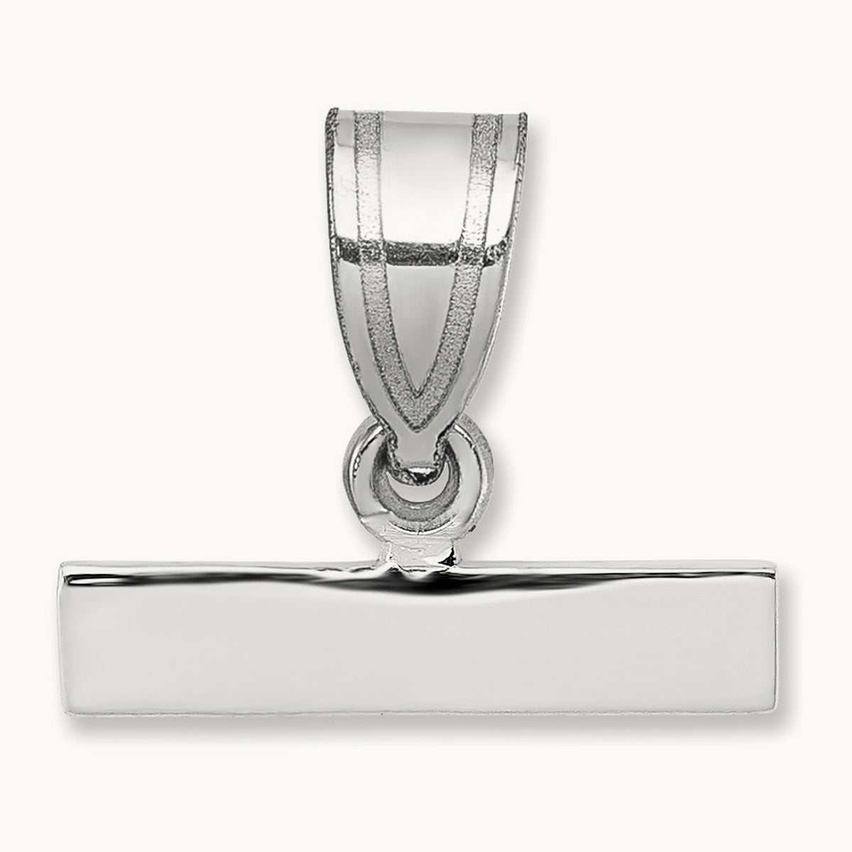 Medium Polished Top Charm, 14K White Gold