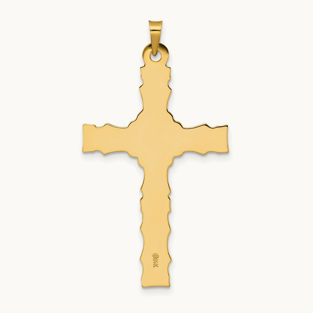 Polished Solid Fancy Design Cross Pendant — 42.7mm