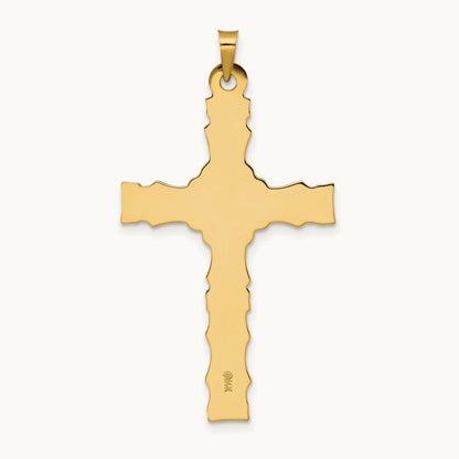 Polished Solid Fancy Design Cross Pendant — 42.7mm