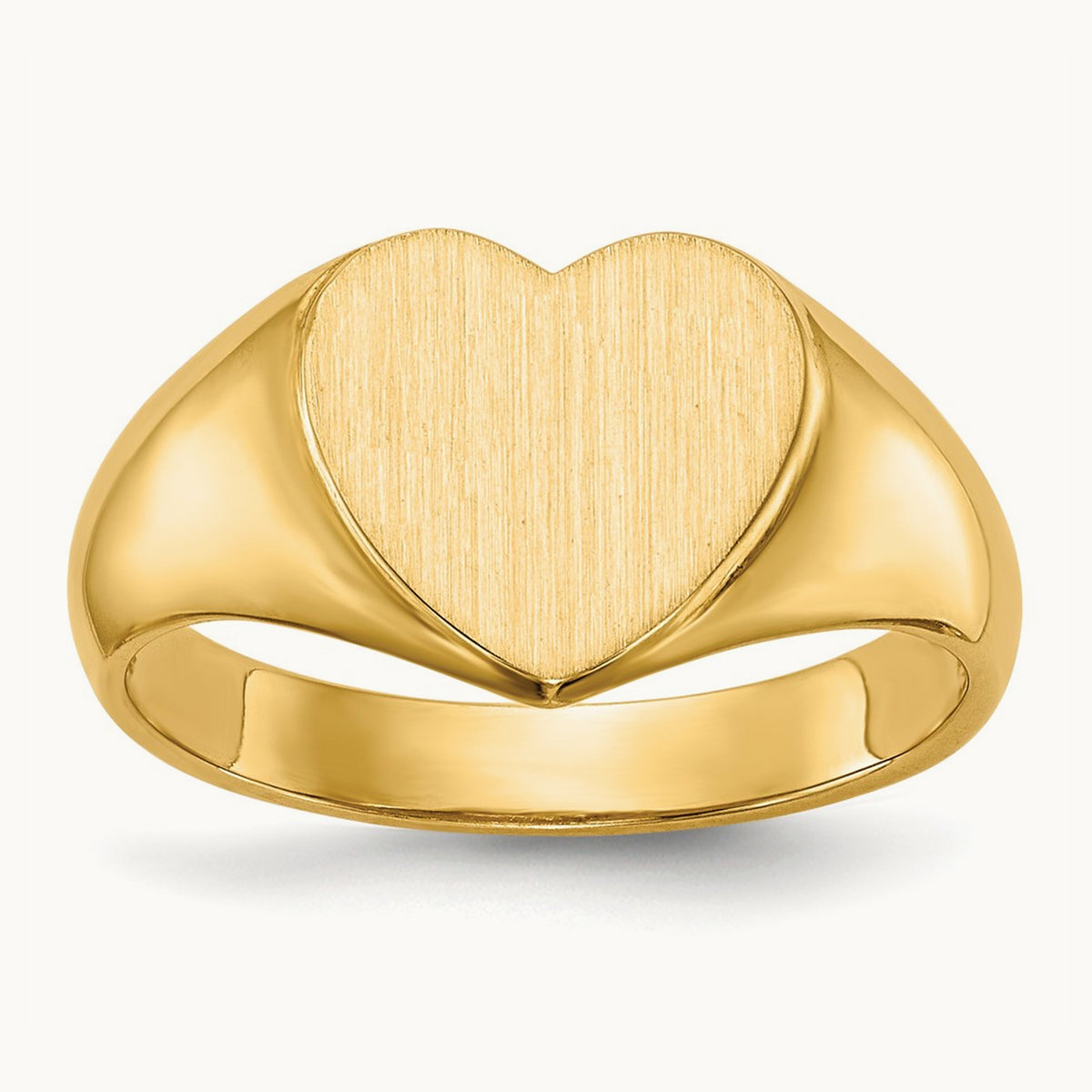 Open Back Heart Signet Ring — 9.5x9.5mm, 6