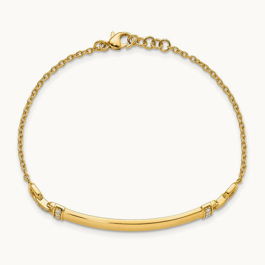 Diamond ID Bracelet, 14K