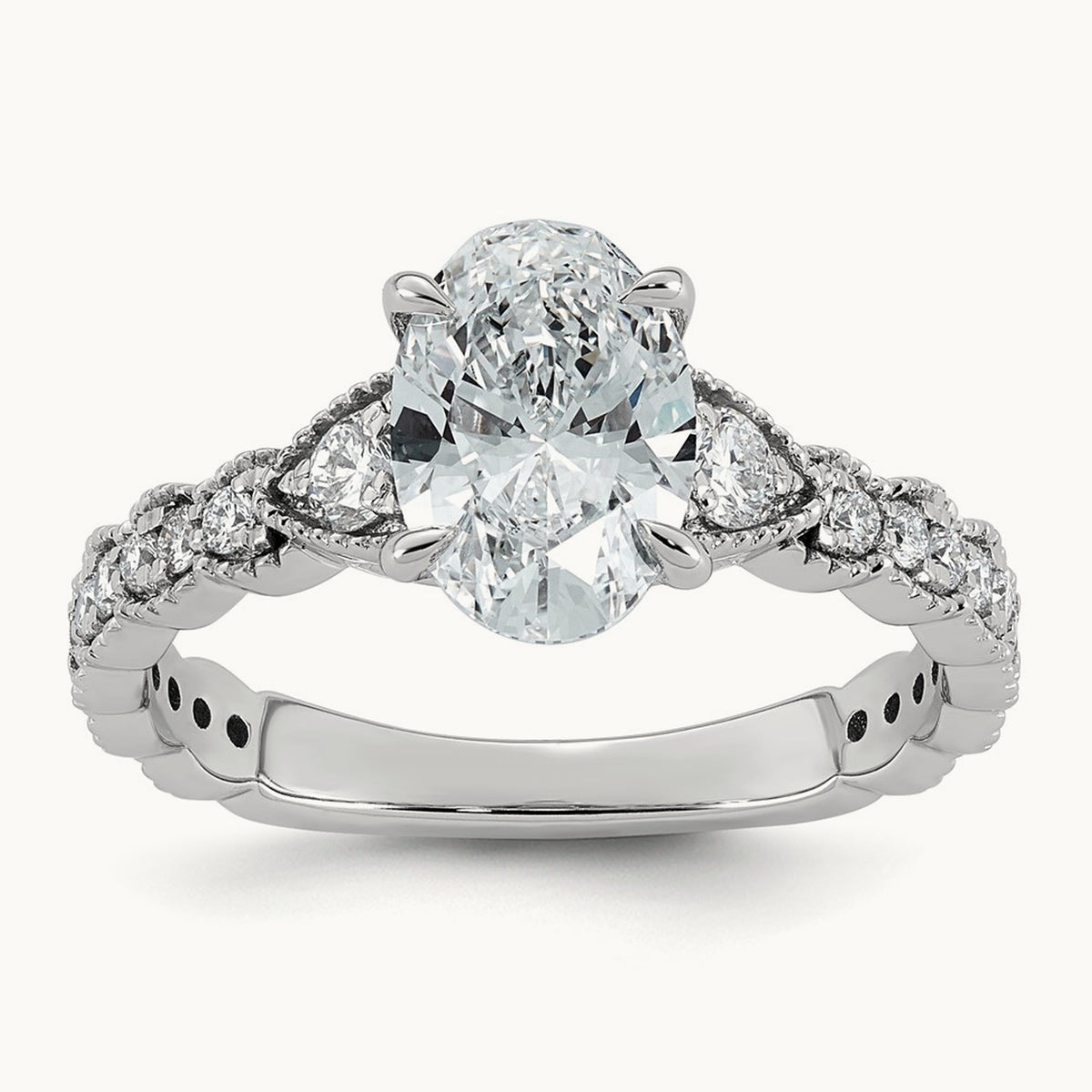 Oval Center Ring, 2.00 ct tw Lab-Grown Diamond