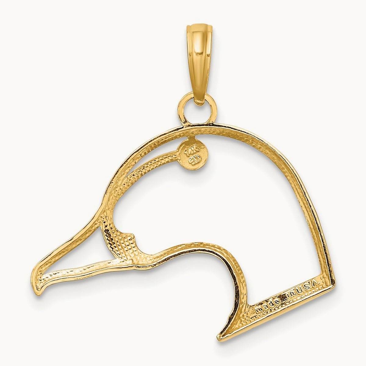 Cut-Out Duck Head Charm, 14K