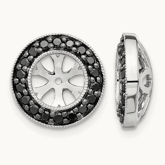 1/3ct Black Diamond Earring Jackets, 14K White Gold