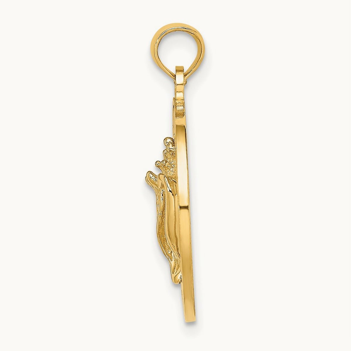 BAHAMAS W/Conch Shell Circle Charm, 14K