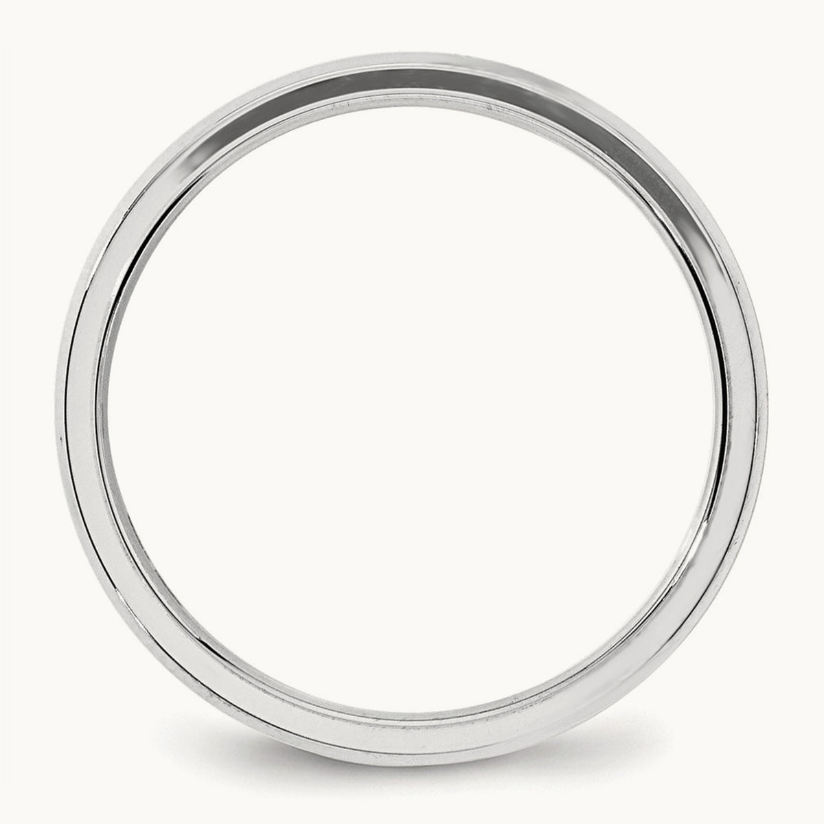 Bevel Edge Comfort Fit Band — 14K White Gold, 4mm