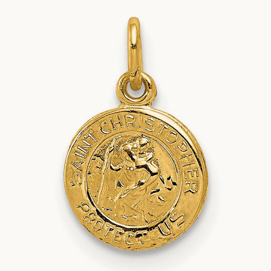 Saint Christopher Medal Charm, 14K