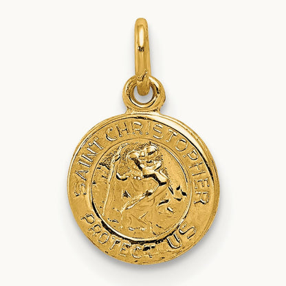 Saint Christopher Medal Charm, 14K