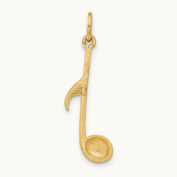 Satin Musical Note Charm, 14K