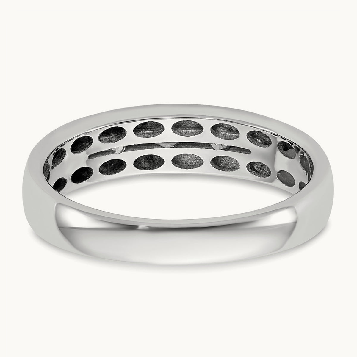 IB Goodman Mens Polished Complete 3-Stone 1/6ct Diamond Ring, 14K White Gold