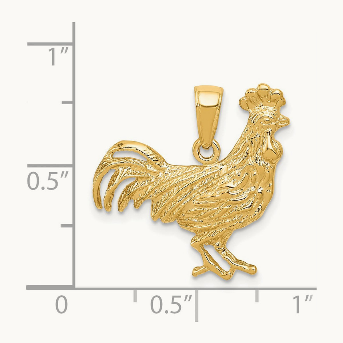 Rooster Pendant, 14K