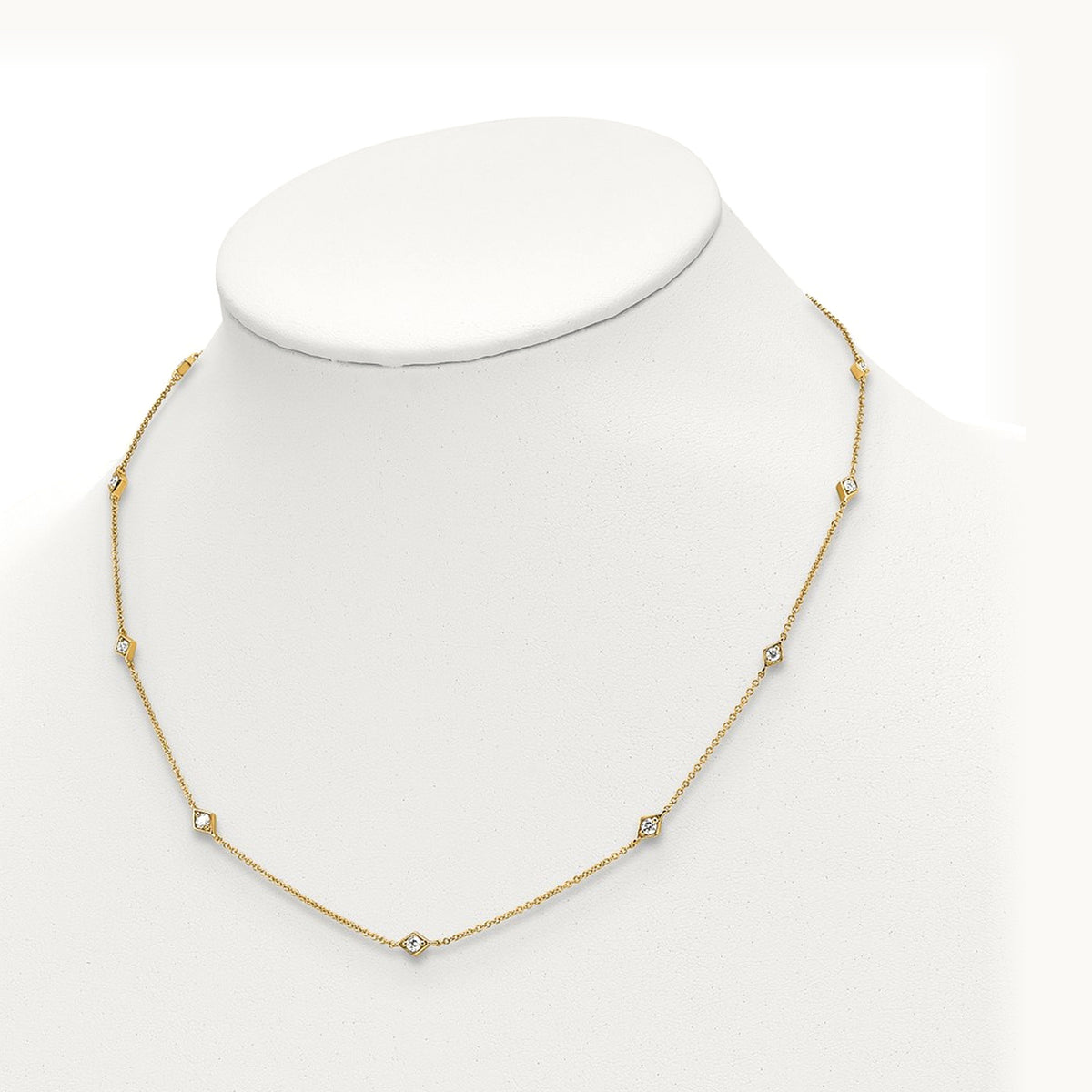 Diamond Multi Station Necklace — 14K Yellow Gold