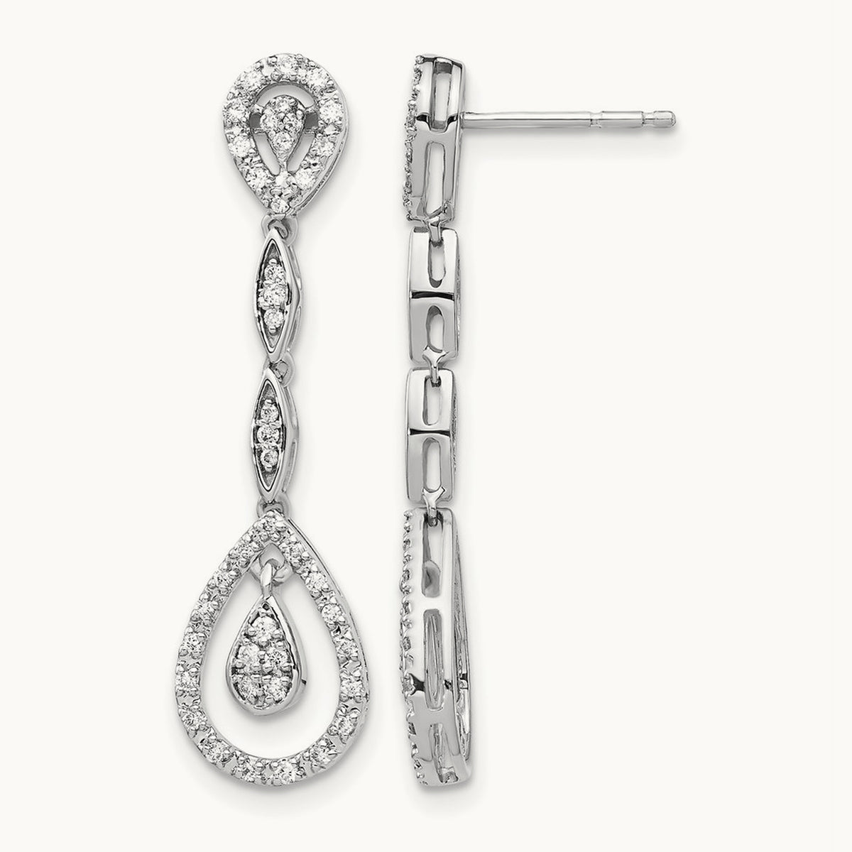 Dangle Teardrop Post Earrings, 0.25 ct tw Lab-Grown Diamond