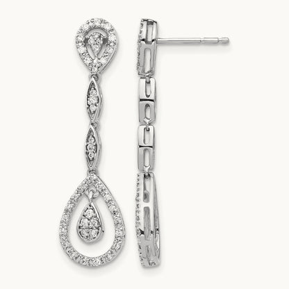Dangle Teardrop Post Earrings, 0.25 ct tw Lab-Grown Diamond