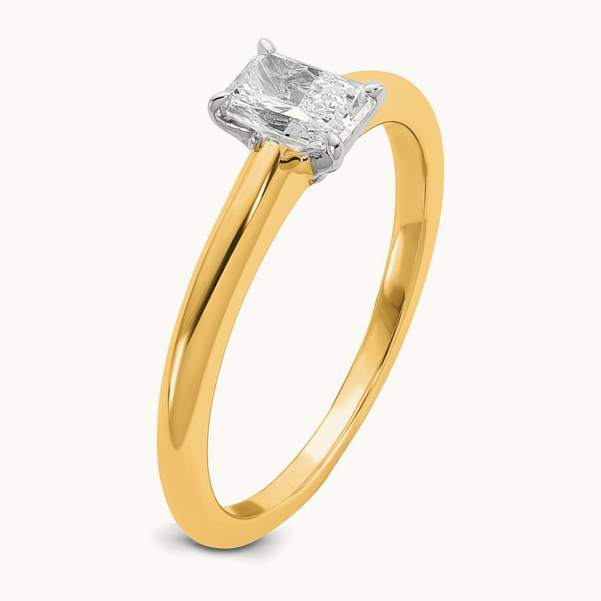 Radiant Solitaire Engagement Ring, 0.50-5.00 ct tw Lab-Grown Diamond — 1/2 ct, 14K Two-Tone