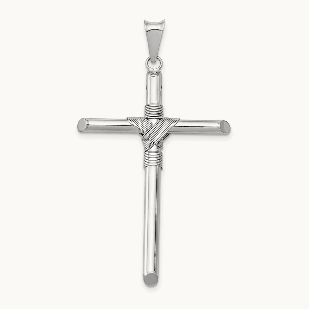Center Wrap Tube Cross Pendant — 49.32mm