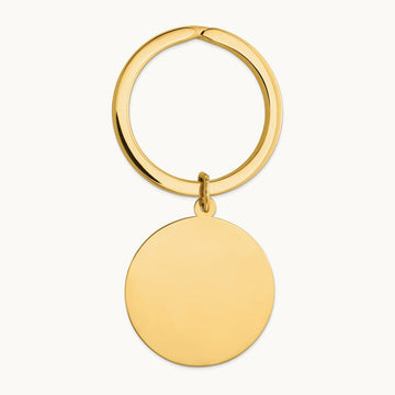 Round High Polished Disc Key Ring, 14K