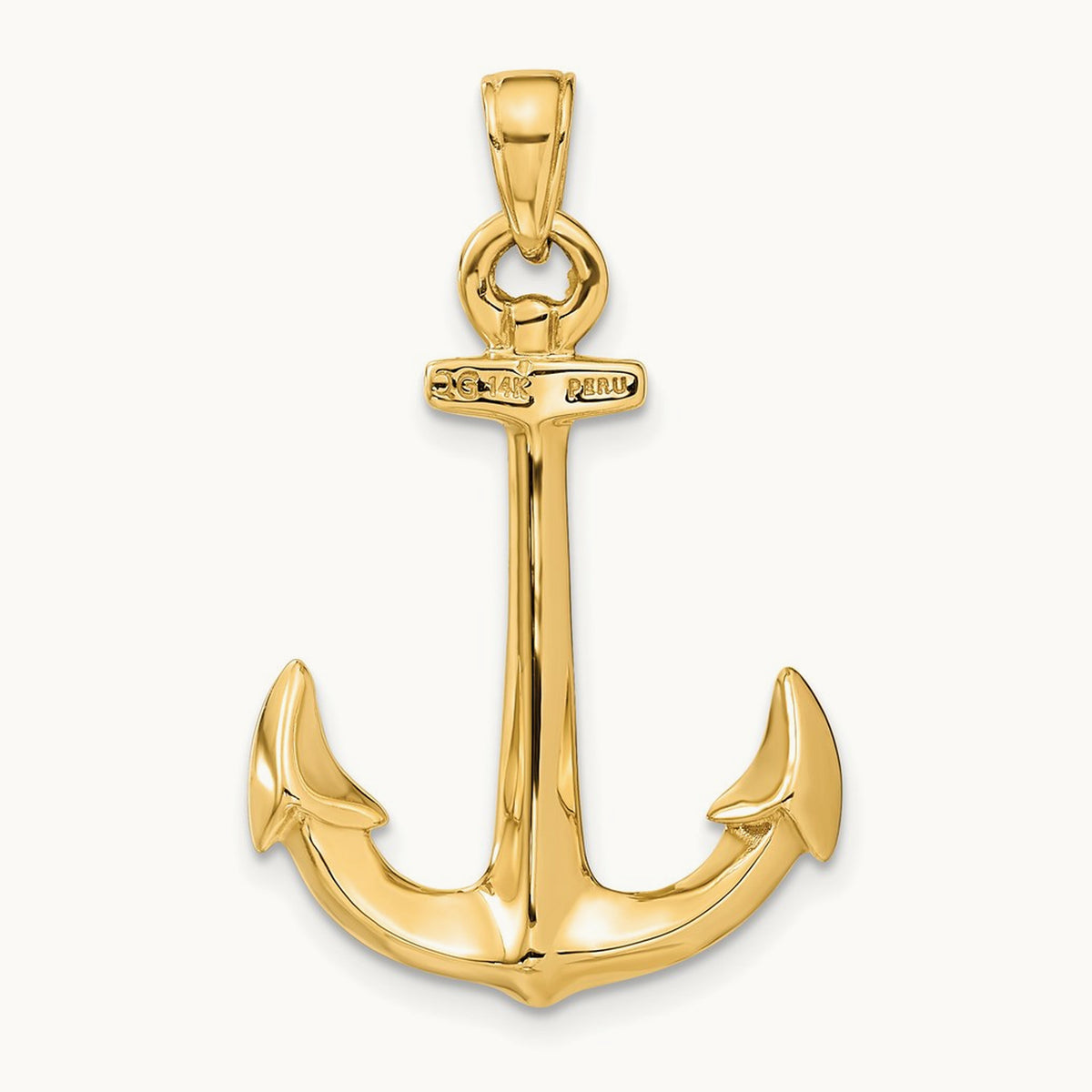 3-D Anchor Pendant, 14K