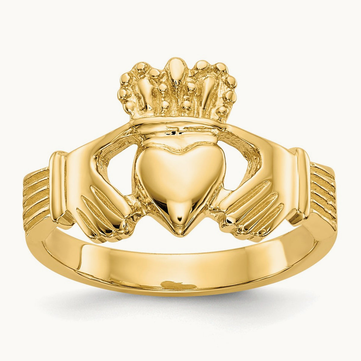Polished Claddagh Ring, 14K