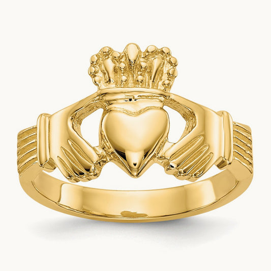 Polished Claddagh Ring, 14K